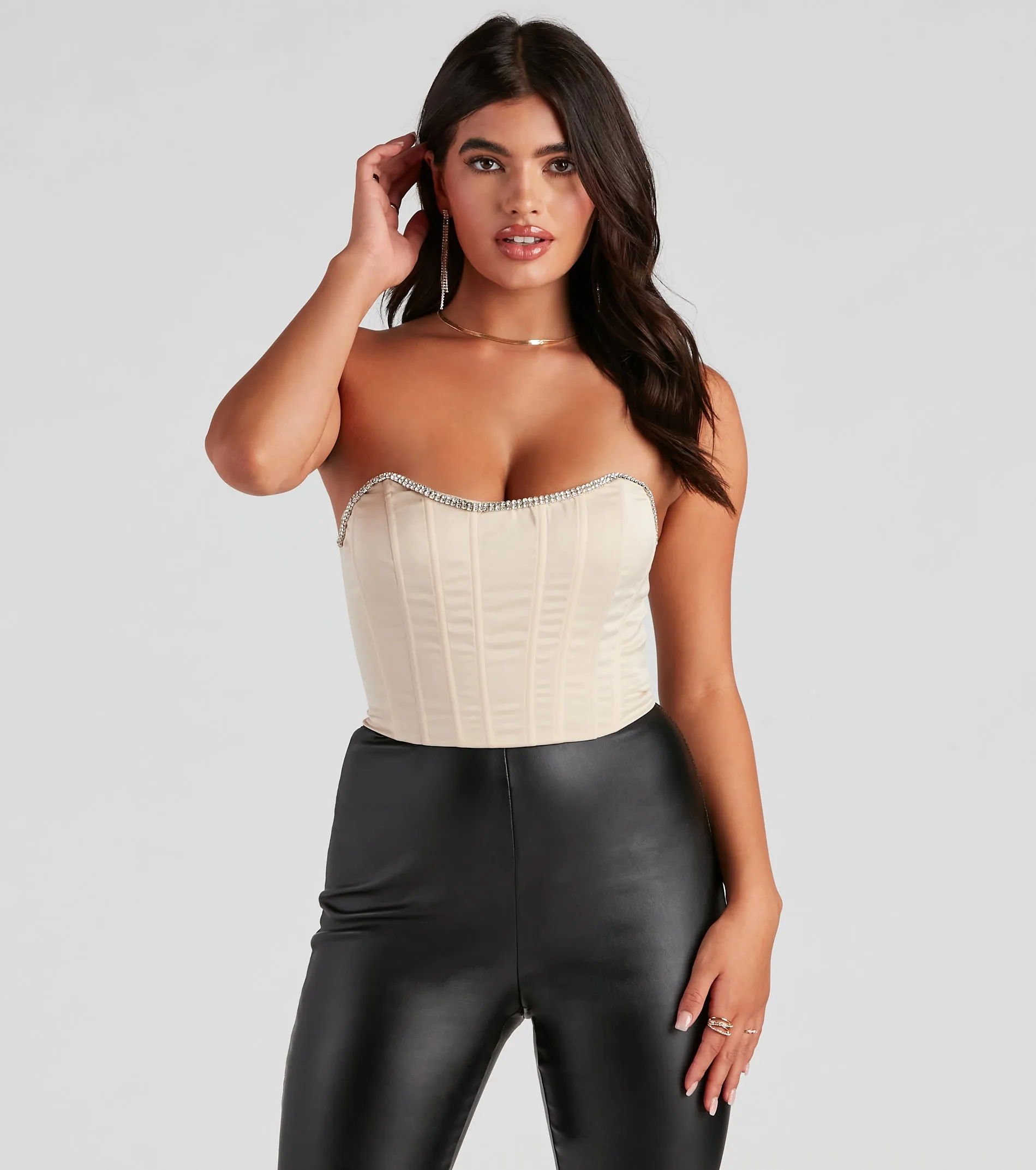 Cause For Rhinestone Trim Bustier sold by Windsor product image thumbnail 5