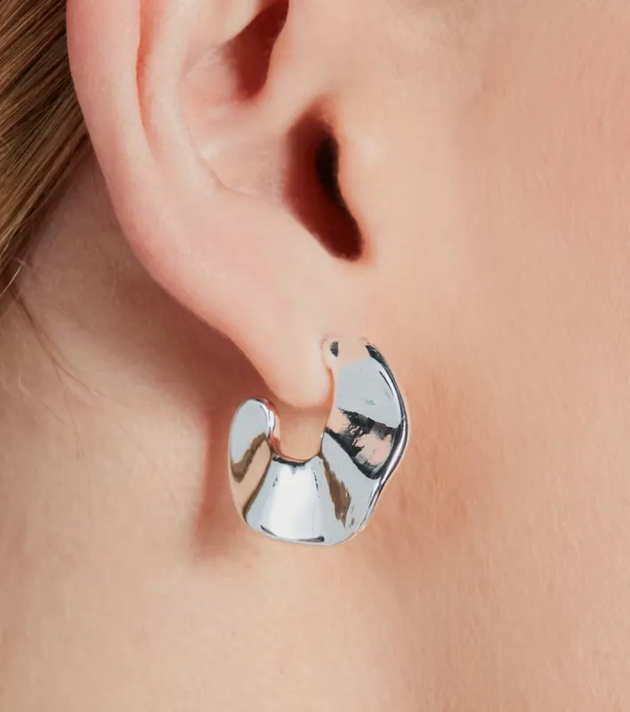 Fine Luxury Sterling Silver Plated Hoop Earrings sold by Windsor