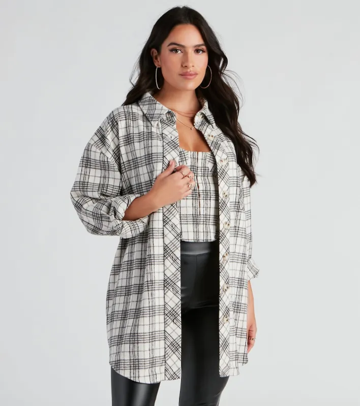 Season Of Flannel Plaid Shacket sold by Windsor