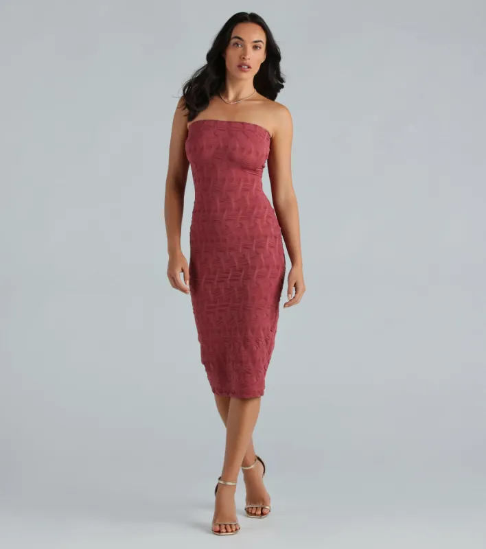 She's All That Strapless Midi Dress sold by Windsor