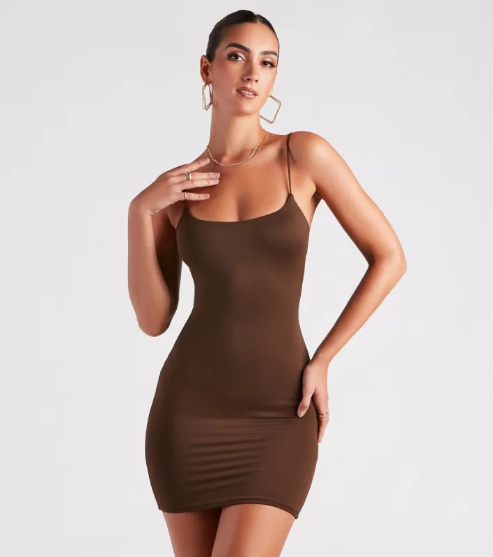 PLACEHOLDER - Smooth Essential Square Neck Mini Dress sold by Windsor