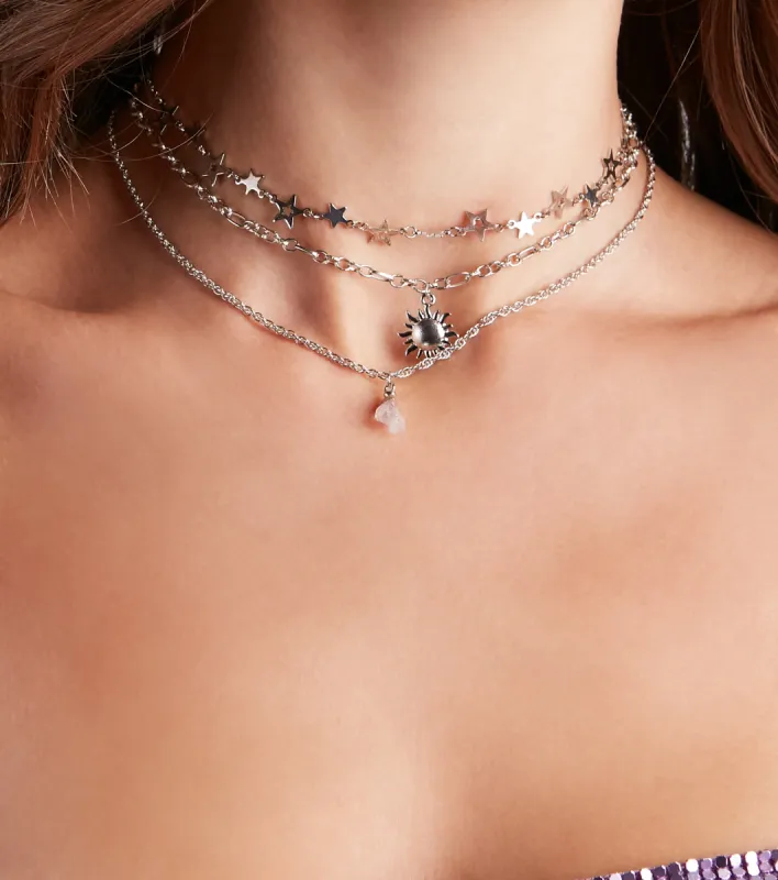 Trendy Charms Choker Necklace Set sold by Windsor