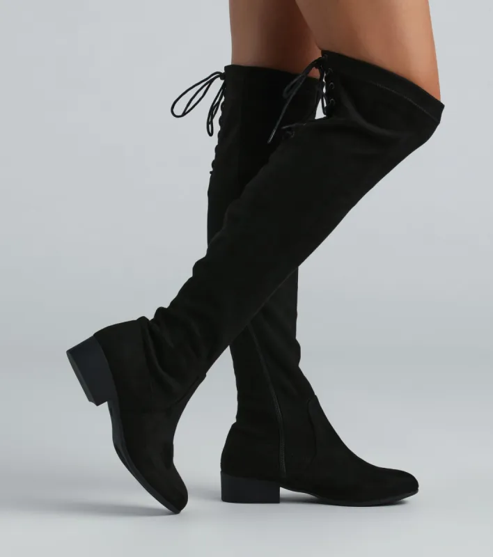 In Love Lace-Up Knee High Boots sold by Windsor