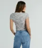 Refresh Moment Abstract Print Mesh Crop Top sold by Windsor