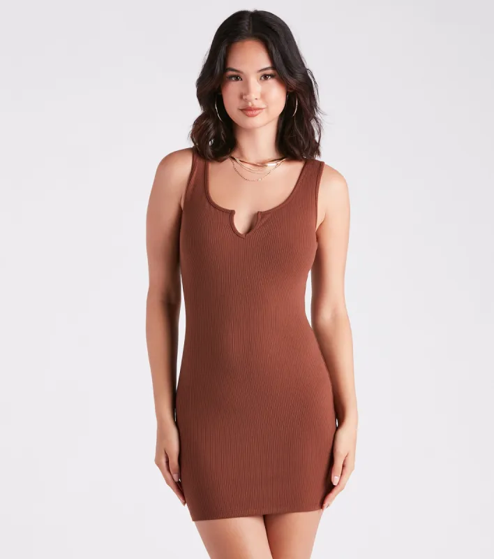 Loving Basics V-Neck Bodycon Tank Dress sold by Windsor