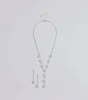 Truly Glam Rhinestone and Pearl Lariat Necklace Set sold by Windsor