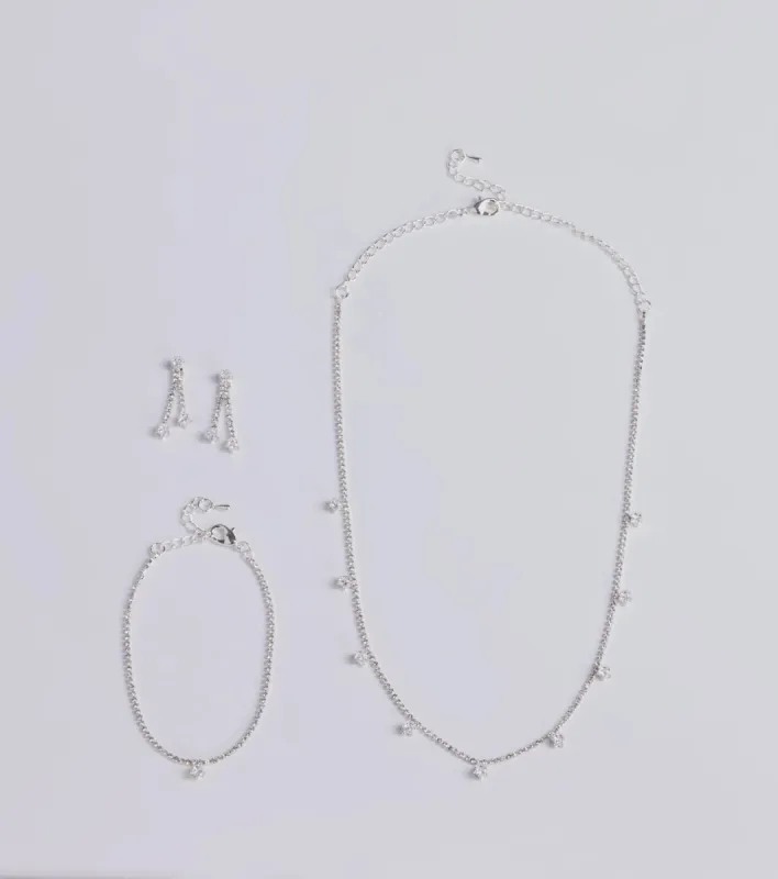 Luxe Icon Cubic Zirconia Rhinestone Jewelry Set sold by Windsor