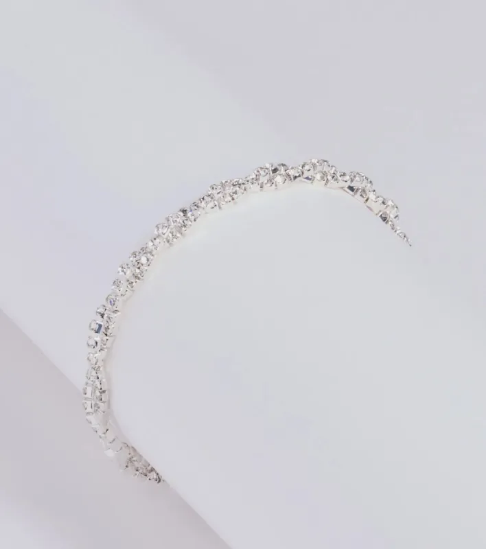 Elevated Chic Rhinestone Twist Bracelet sold by Windsor