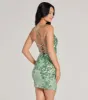 Let Me Glow Lace-Up Sequin Mini Dress sold by Windsor