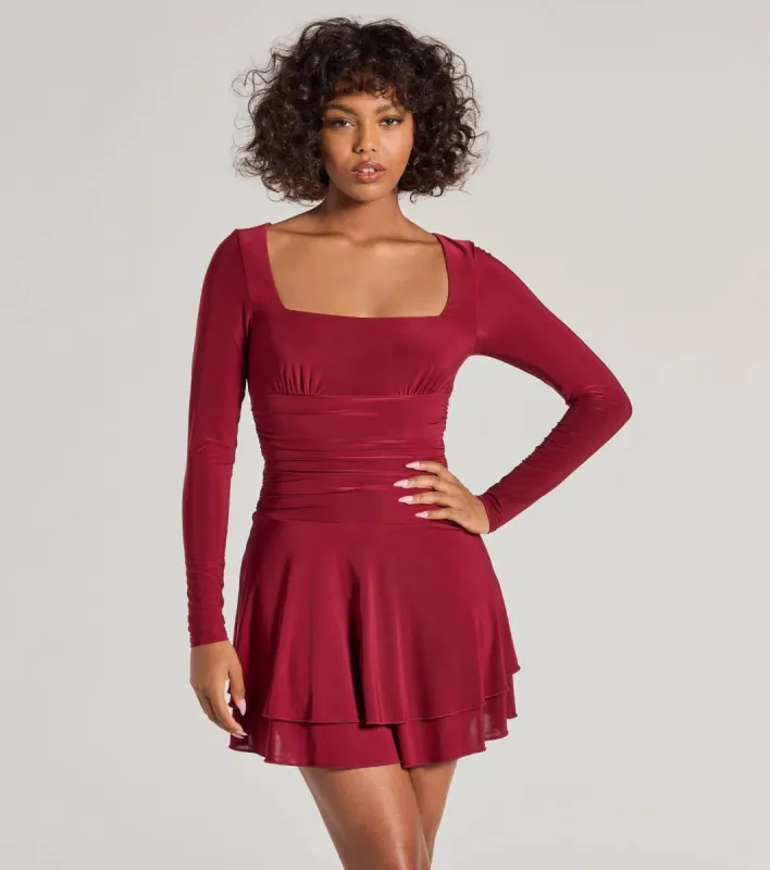 Forever Sweet Long Sleeve Drop Waist Skater Dress sold by Windsor