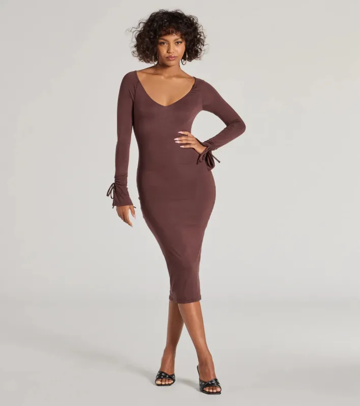 Casual Chic Icon Long Sleeve Knit Midi Dress sold by Windsor