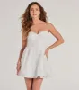 Chloe Sequin Embroidered Mesh Skater Dress sold by Windsor
