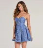 Chloe Sequin Embroidered Mesh Skater Dress sold by Windsor