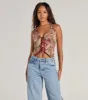 Adore You Floral Tapestry Lace Up Vest sold by Windsor