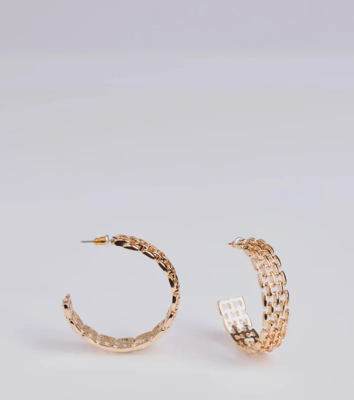 Stunning Detail Textured Hoop Earrings sold by Windsor