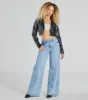 City Slicker Moto Crop Faux Leather Jacket sold by Windsor