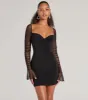 Chic Affair Ruched Bell Sleeve Bodycon Mini Dress sold by Windsor