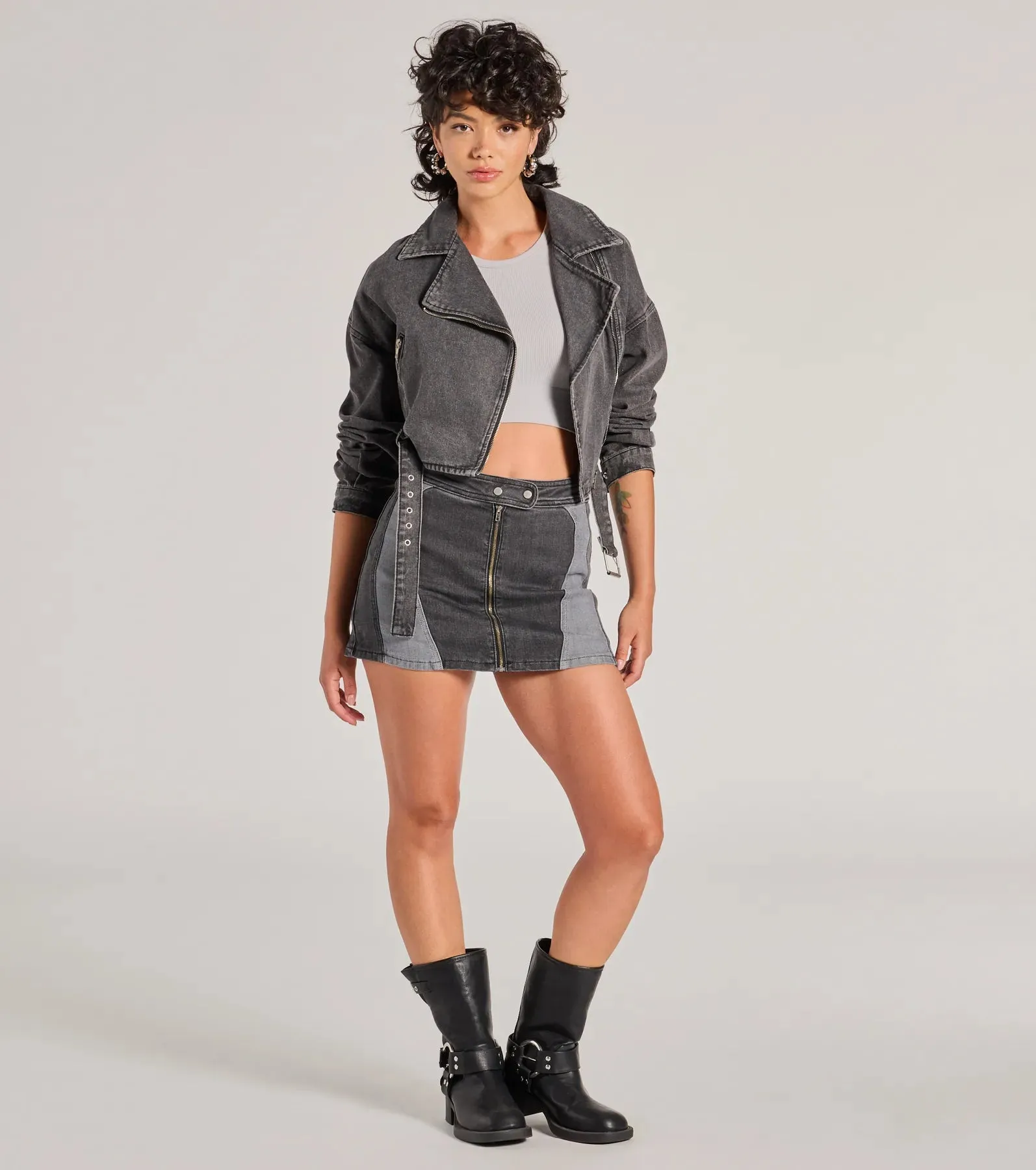 Add Some Edge Moto Denim Jacket sold by Windsor product image thumbnail 3