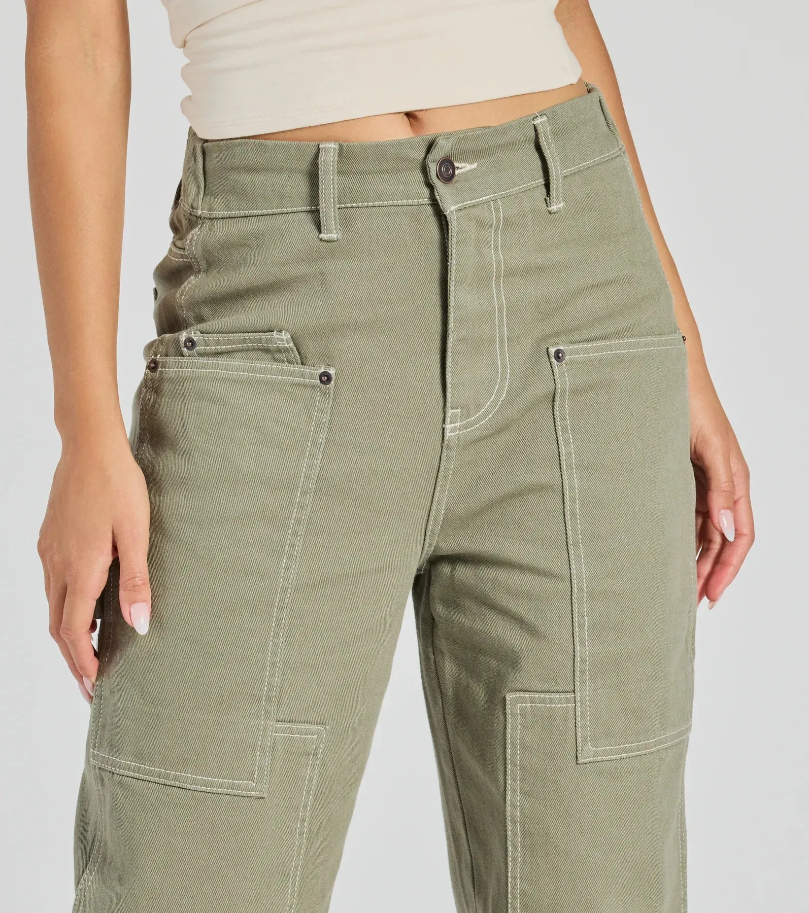 Effortlessly Casual Wide-Leg Twill Cargo Pants sold by Windsor product image thumbnail 3