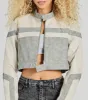Walking The City Moto Striped Crop Jacket sold by Windsor