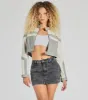 Walking The City Moto Striped Crop Jacket sold by Windsor