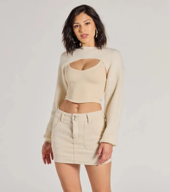 Cozy Babe Long Sleeve Sweater Knit Topper sold by Windsor