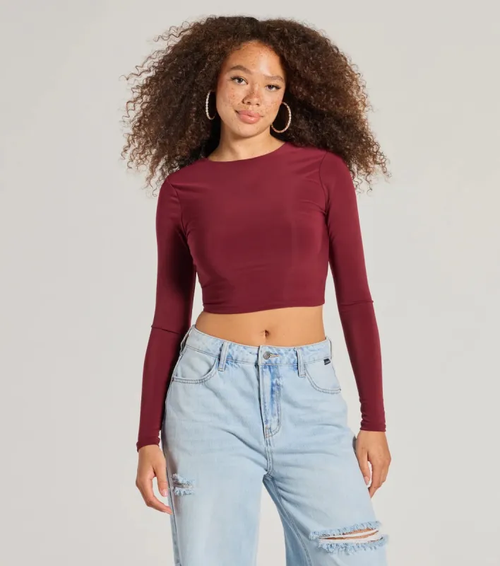 Stop And Stare Backless Long Sleeve Top sold by Windsor