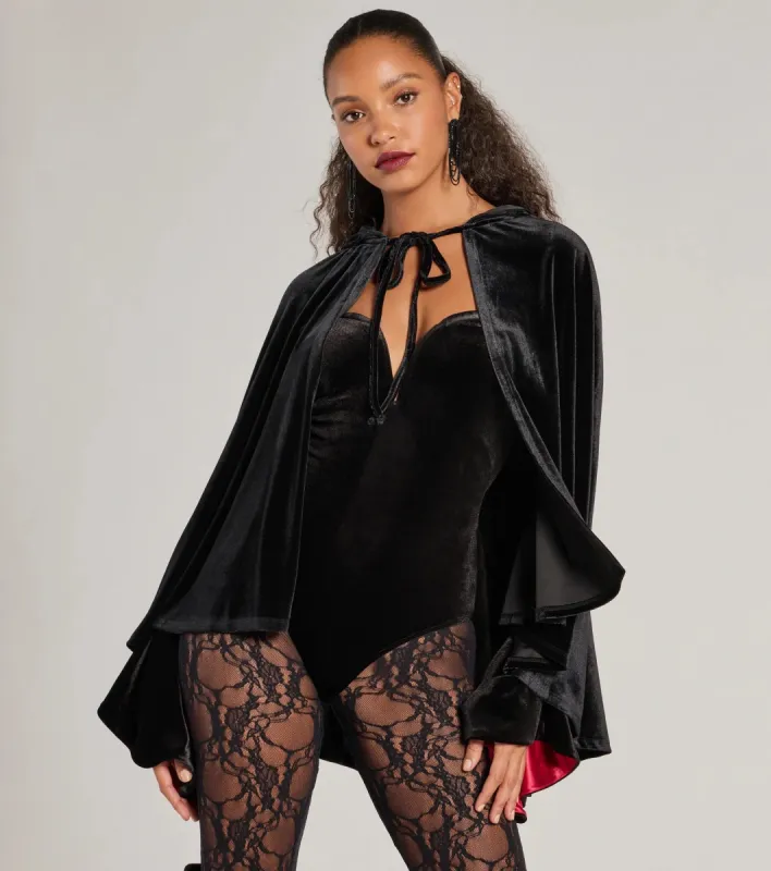 Spooky And Sultry Velvet Hooded Cape sold by Windsor