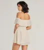 Boho Lace Off-The-Shoulder Drop Waist Romper sold by Windsor