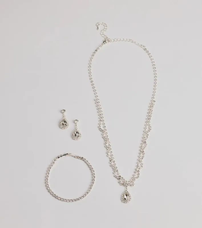 Exquisite Glam Rhinestone Jewelry Set sold by Windsor