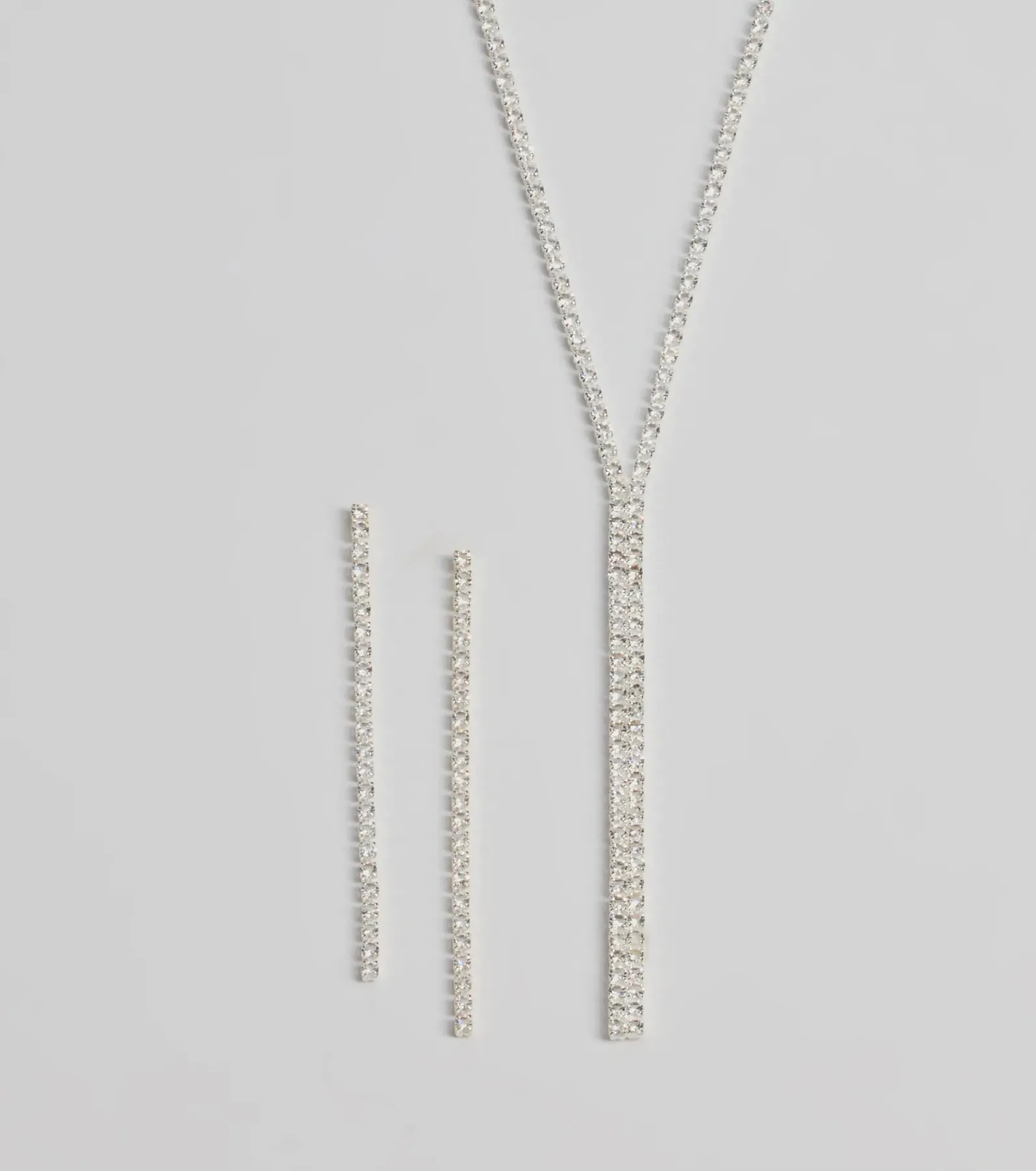 Luxe Gleam Rhinestone Necklace And Earrings Set sold by Windsor product image thumbnail 2