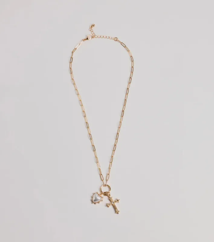 Blessed Romance Heart Cross Pendant Necklace sold by Windsor