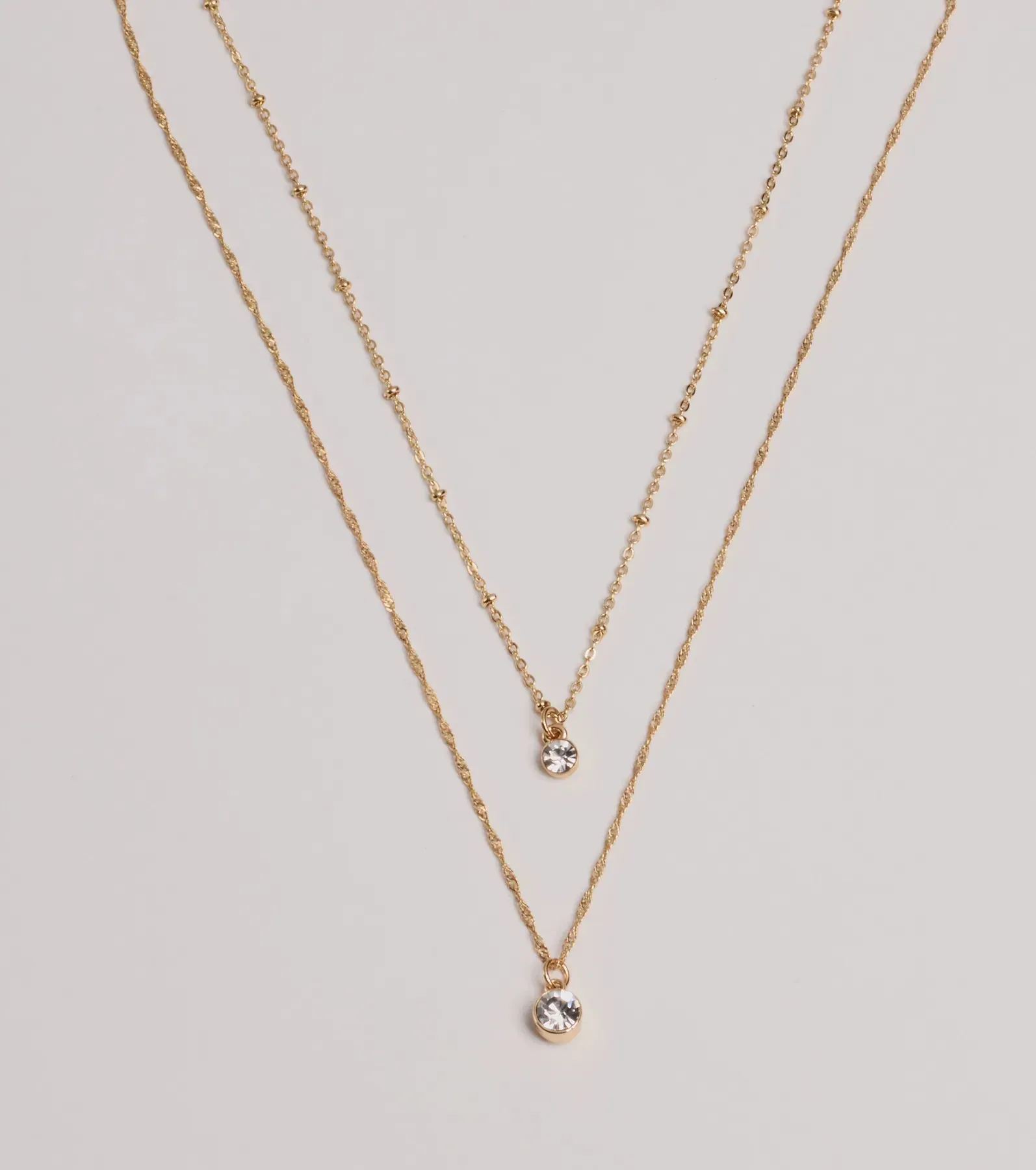 Timelessly Stylish Rhinestone Layered Necklace sold by Windsor