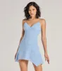 Major Flirt Rhinestone Bow A-Line Mini Dress sold by Windsor