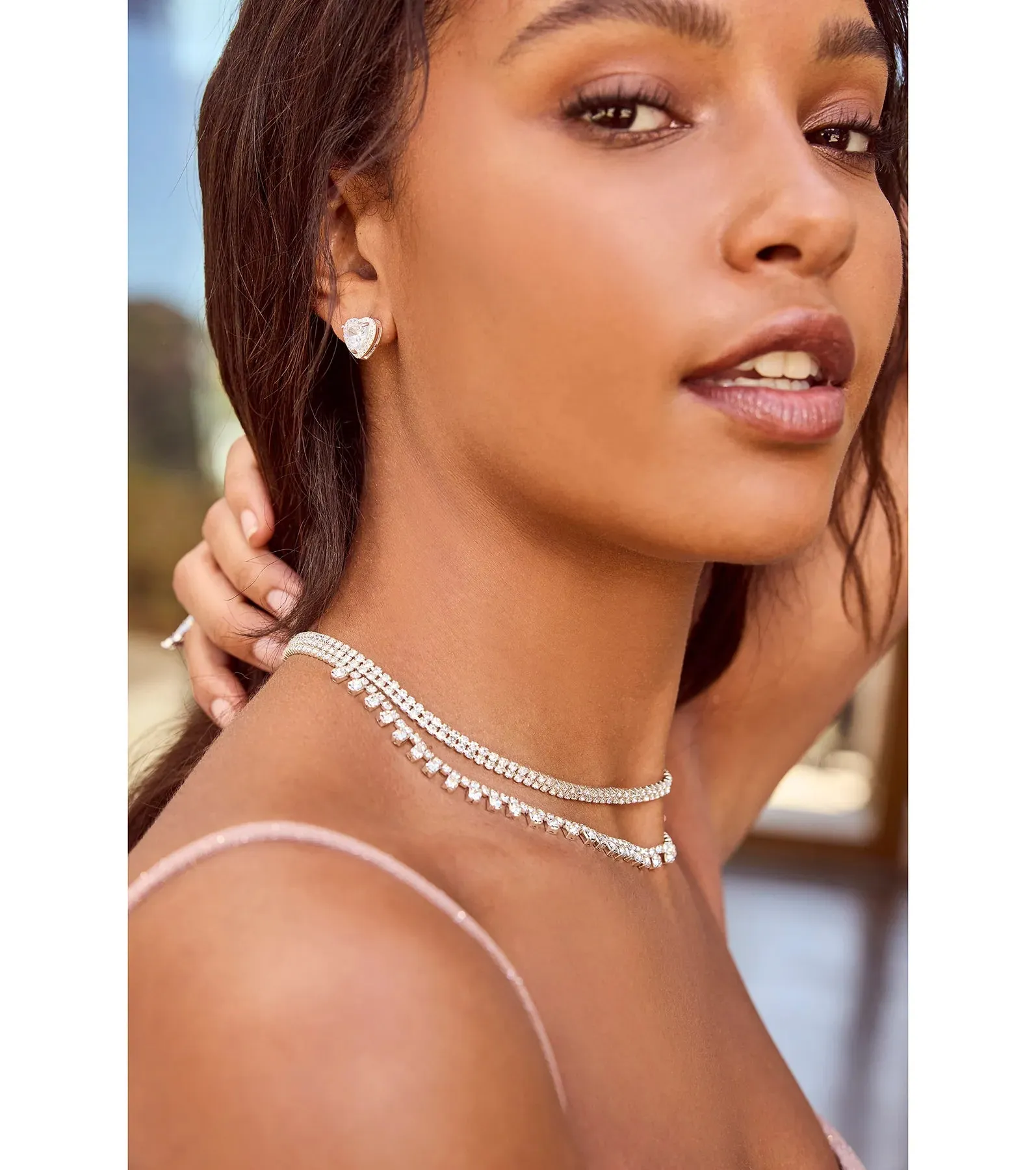 Dazzling Glam Rhinestone Heart Studs sold by Windsor product image thumbnail 2