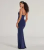 Julane Cowl Neck Ruched Mermaid Dress sold by Windsor