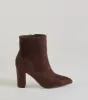 Stylish Staple Faux Suede Block Heel Booties sold by Windsor