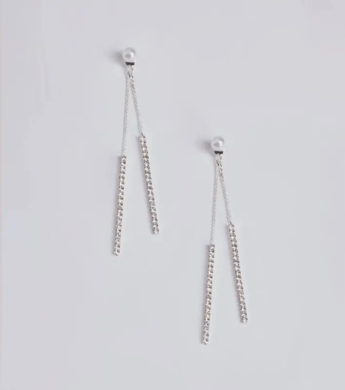 So Luxe Pearl And Rhinestone Dainty Duster Earrings sold by Windsor