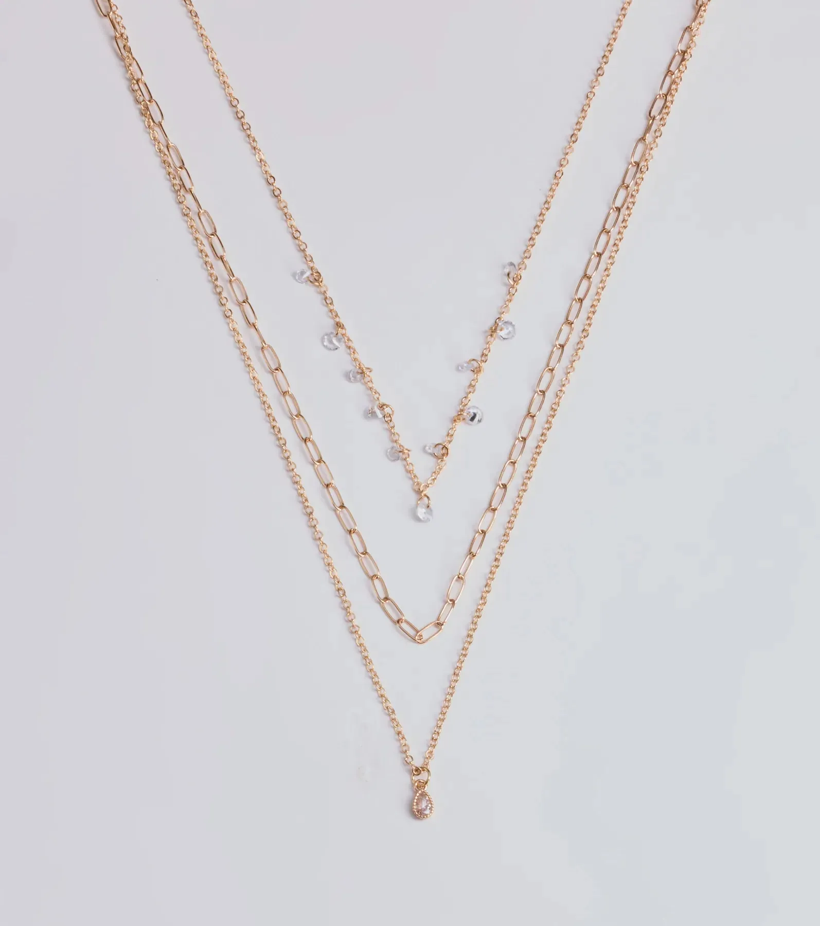 Glitzy Glimmer Layered Charm Necklace sold by Windsor