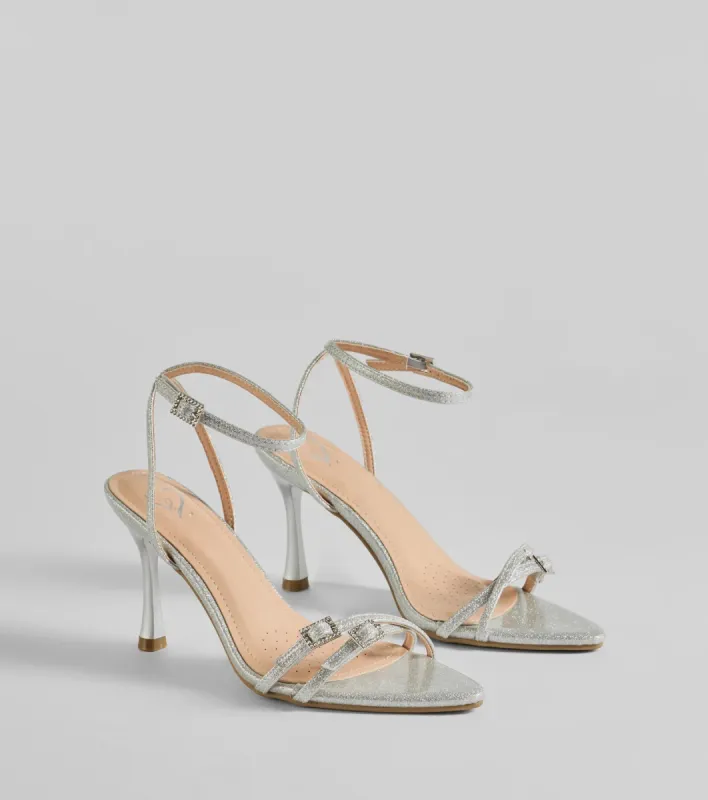 Flawless Shimmer Strappy Glitter Stiletto Heels sold by Windsor