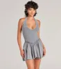 So Fab Drop Waist Halter Skater Dress sold by Windsor