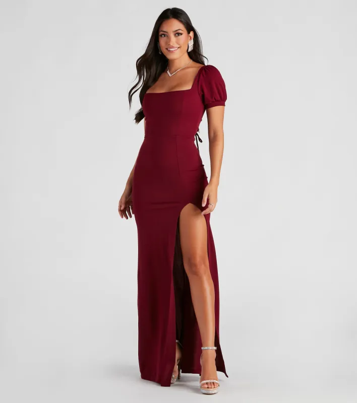 Denali Formal Puff Sleeve Long Dress sold by Windsor