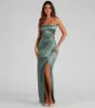 Mayra Formal Satin Slit Long Dress sold by Windsor