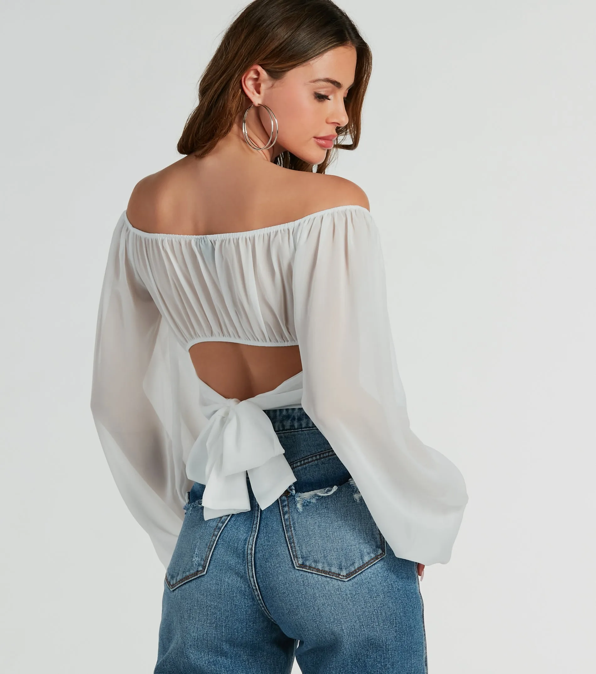 Such A Daydream Chiffon Crop Top sold by Windsor product image thumbnail 3