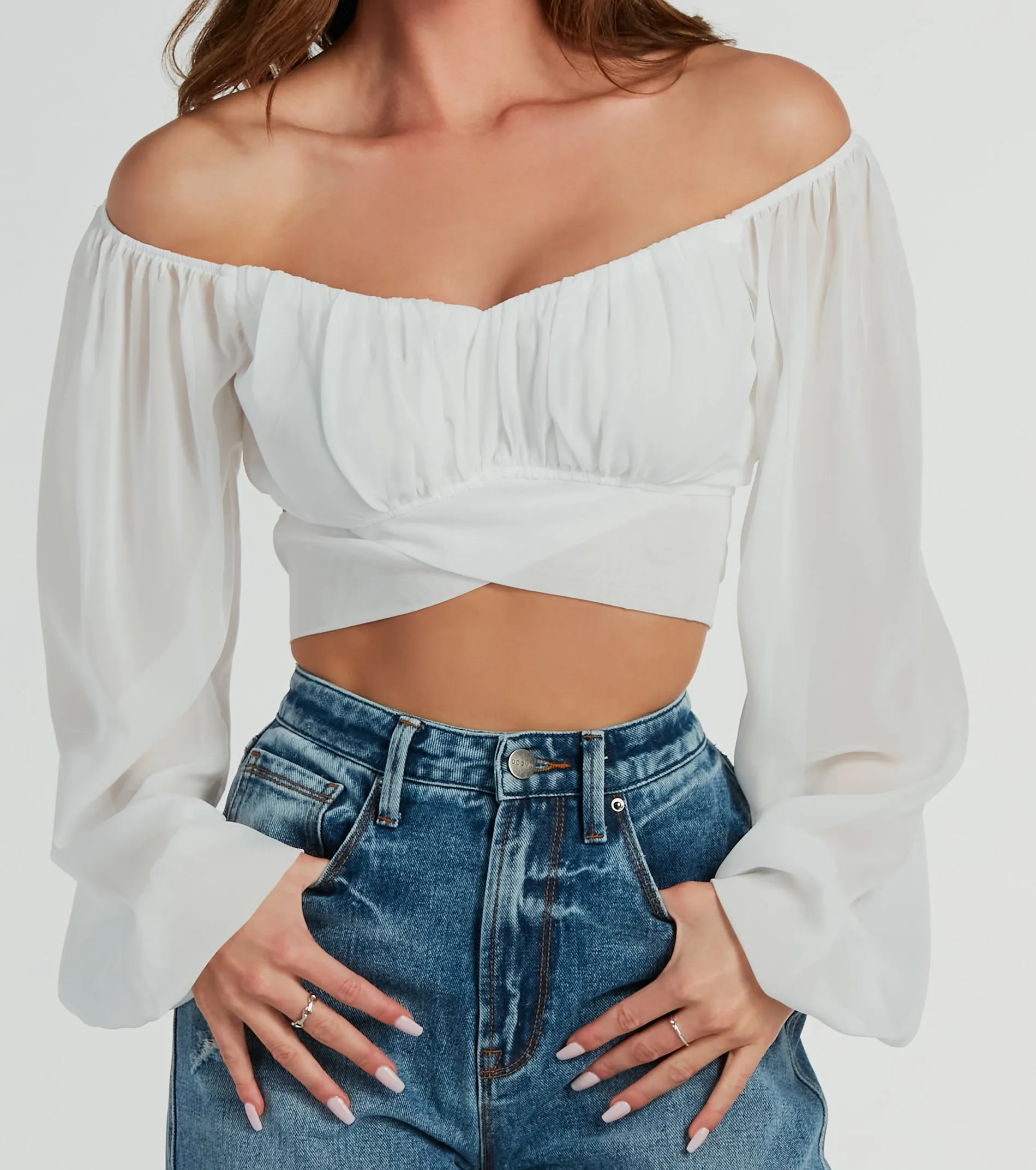 Such A Daydream Chiffon Crop Top sold by Windsor product image thumbnail 4