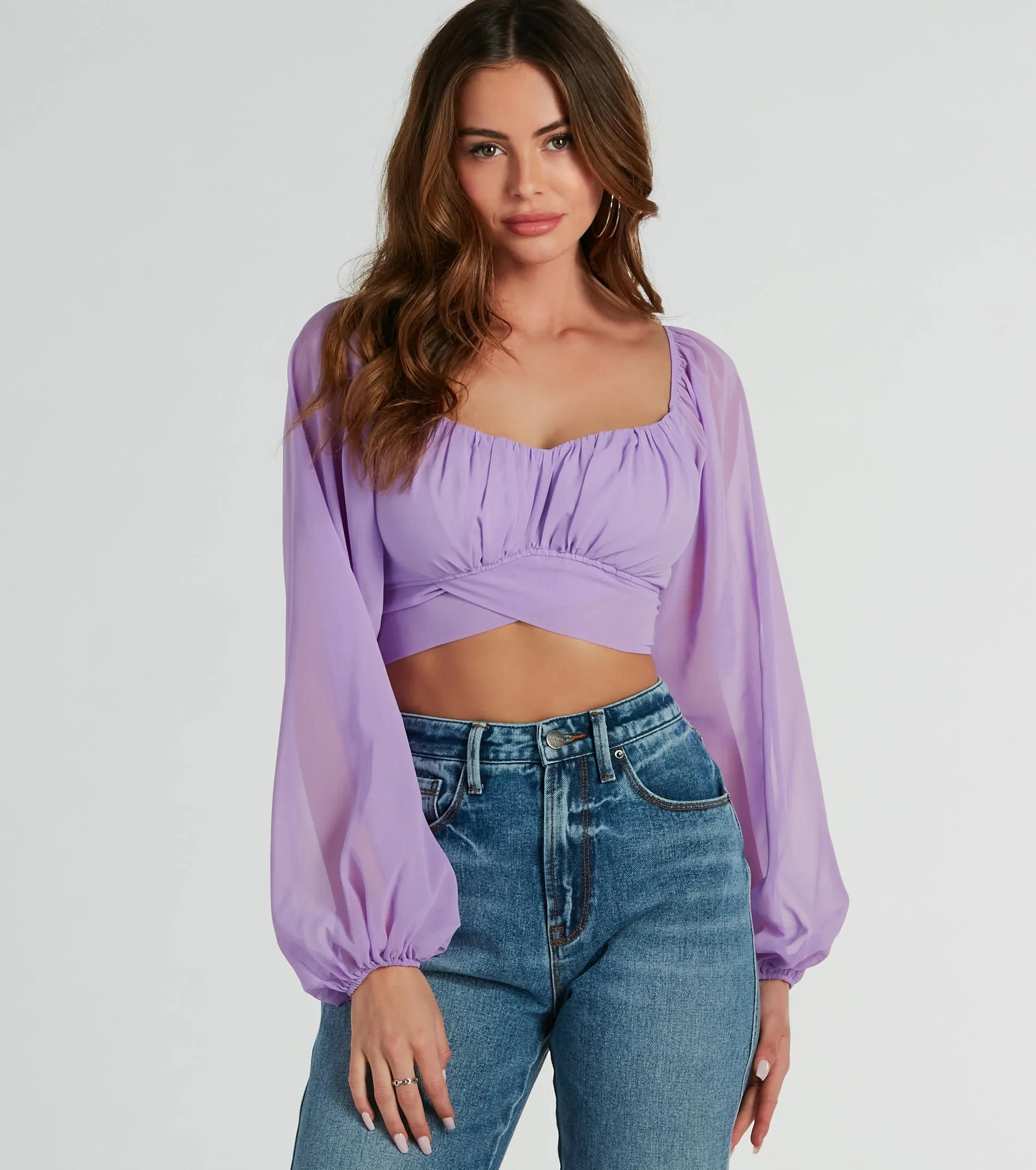 Such A Daydream Chiffon Crop Top sold by Windsor product image thumbnail 5