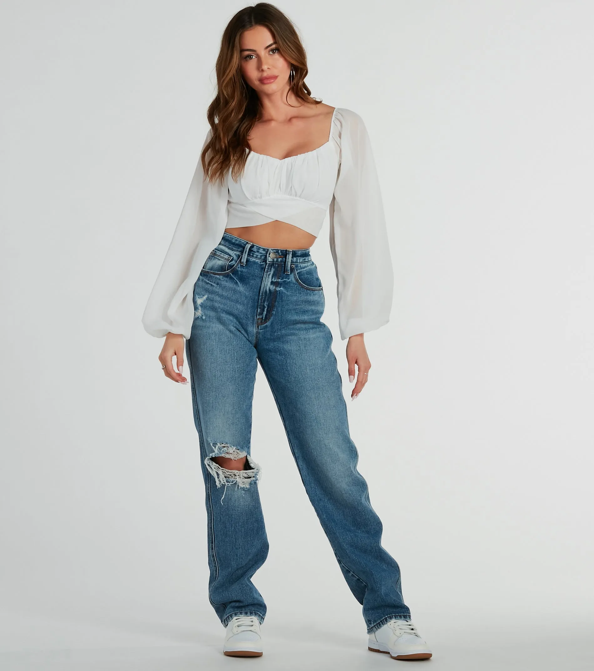Such A Daydream Chiffon Crop Top sold by Windsor product image thumbnail 2