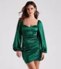 Lavish Satin Sweetheart Wrap Dress sold by Windsor