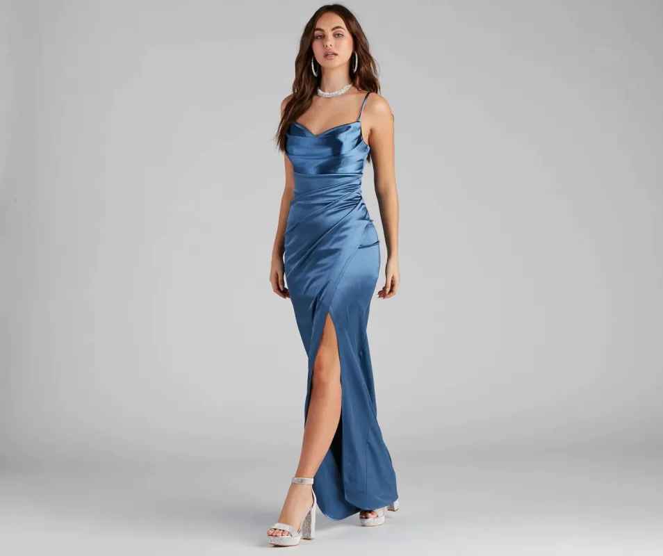 Annabelle Knit Satin Formal Dress sold by Windsor