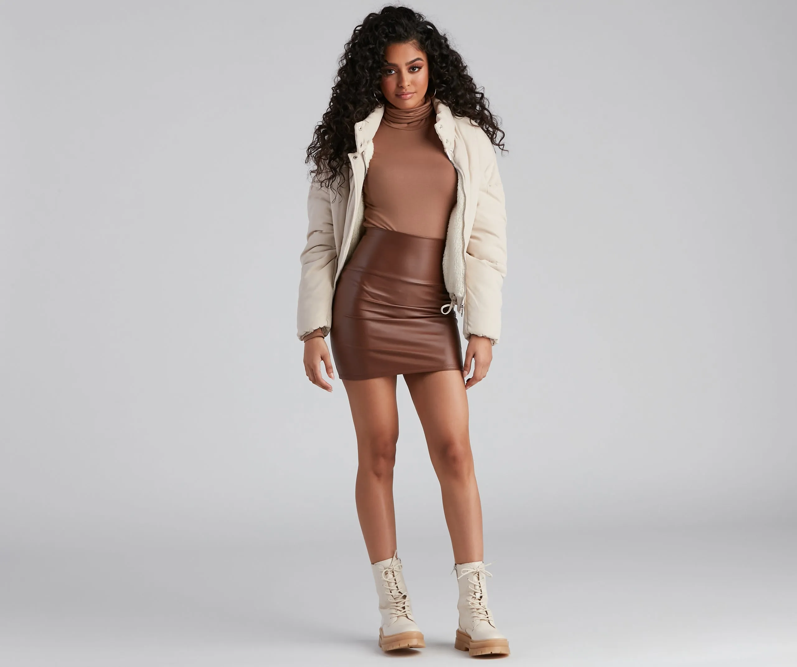 Edgy-Chic Faux Leather Mini Skirt sold by Windsor product image thumbnail 5